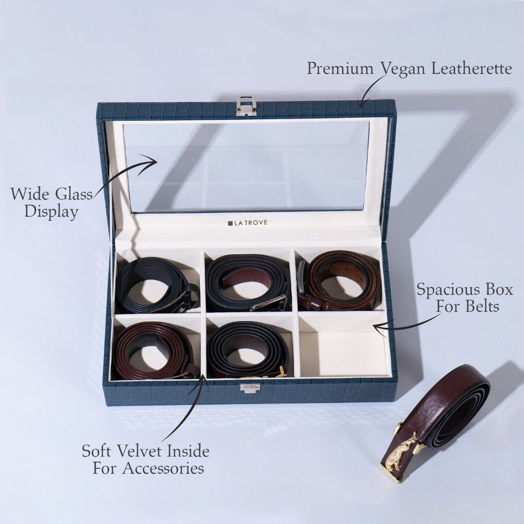 Premium 6 Slot Belt Box Glass
